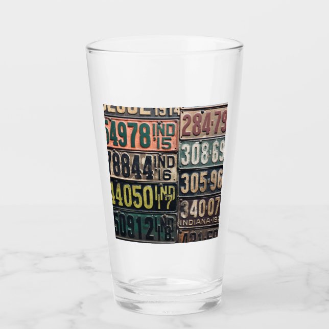 Vintage License Plates Glass (Front)