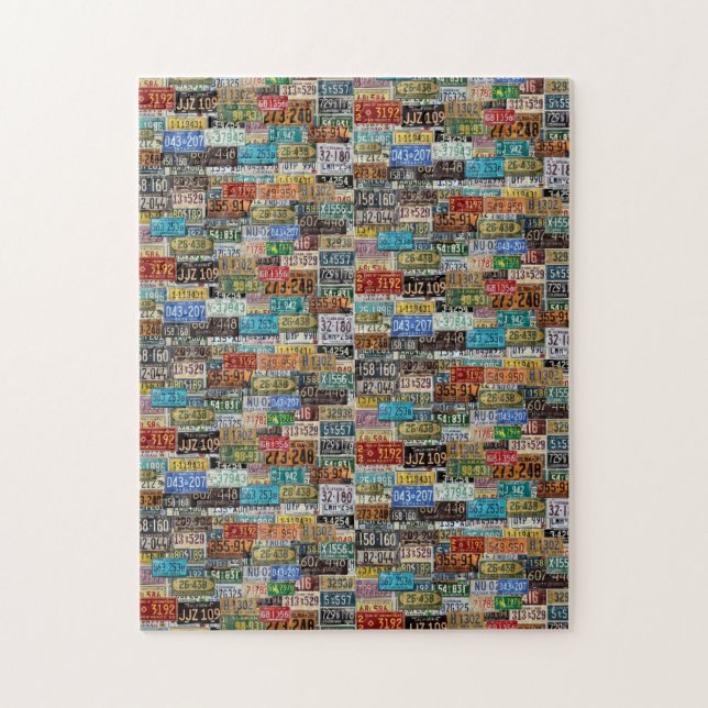 Vintage License Plates Jigsaw Puzzle (Vertical)
