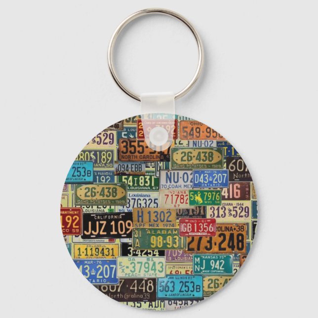 Vintage License Plates Keychain (Front)