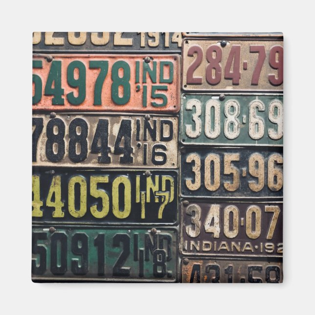 Vintage License Plates Magnet (Front)