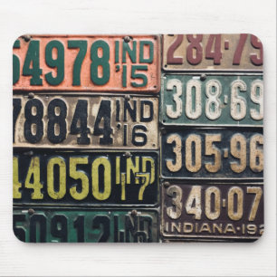 Vintage License Plates Mouse Pad