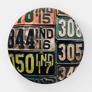 Vintage License Plates Paperweight