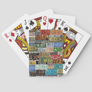 Vintage License Plates Poker Cards