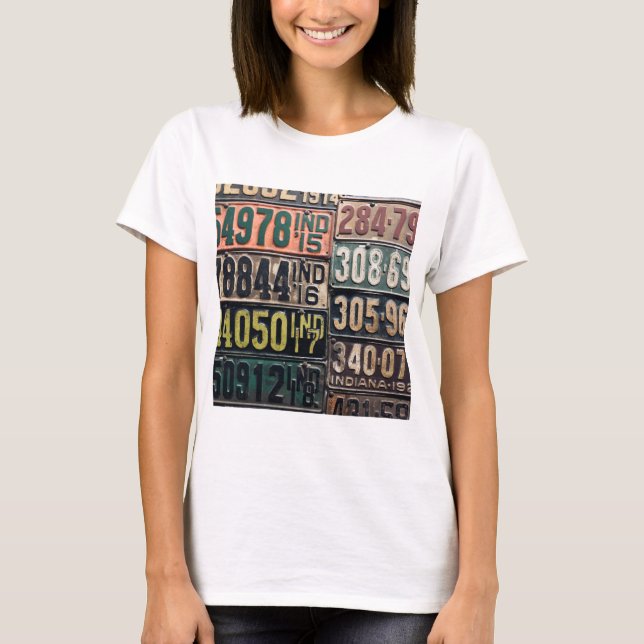 Vintage License Plates T-Shirt (Front)