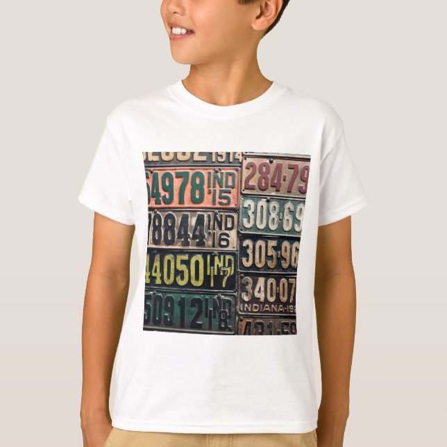 Vintage License Plates T-Shirt (Front)