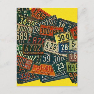 Vintage LICENSE PLATES We've Moved Announcements