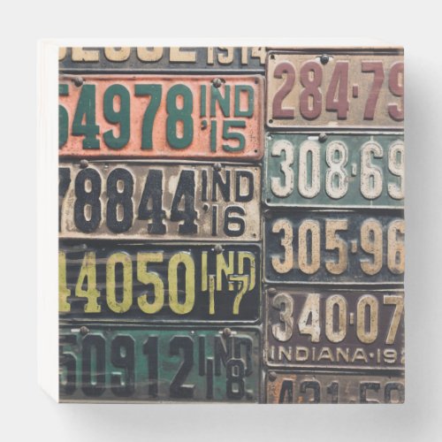 Vintage License Plates Wooden Box Sign