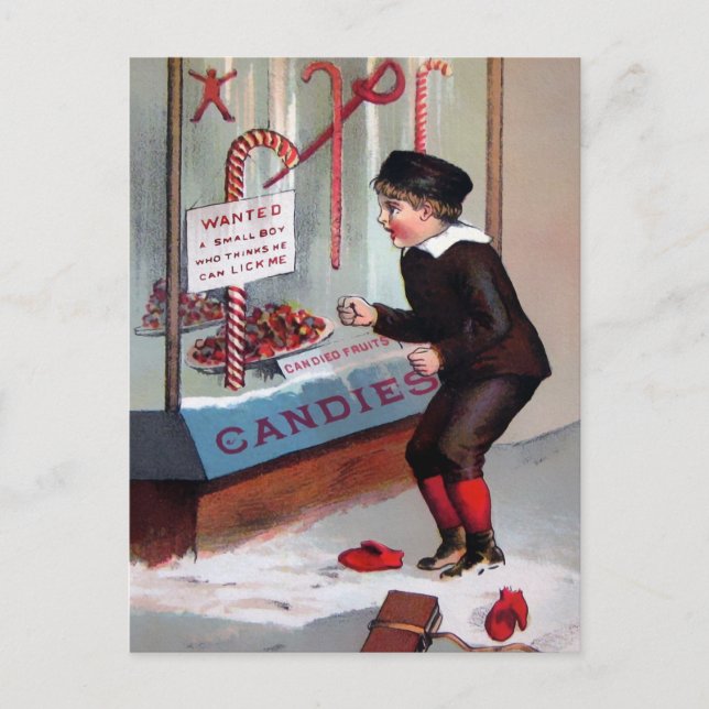 Vintage Lick Me Christmas Postcard (Front)