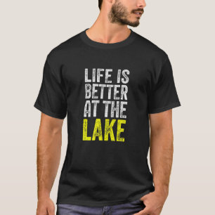 Vintage Life Is Better At The Lake Boating Pontoon T-Shirt
