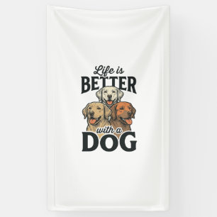 Vintage Life Is Better With a Dog Vector Design_1 Banner