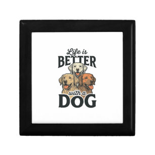 Vintage Life Is Better With a Dog Vector Design_1 Gift Box