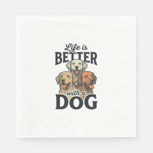 Vintage Life Is Better With a Dog Vector Design_1 Napkins