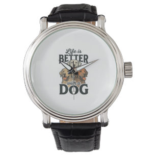 Vintage Life Is Better With a Dog Vector Design_1 Watch