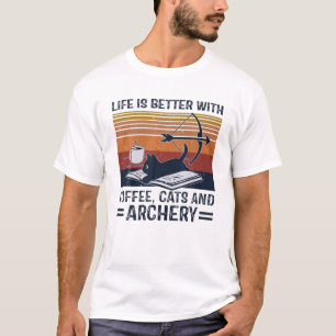 Vintage Life is better with coffee, cats and arche T-Shirt