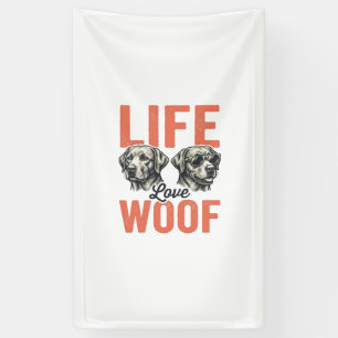 Vintage Life Love Woof Dog Graphic Design_1 Banner