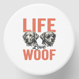 Vintage Life Love Woof Dog Graphic Design_1 Mini Candle Favors