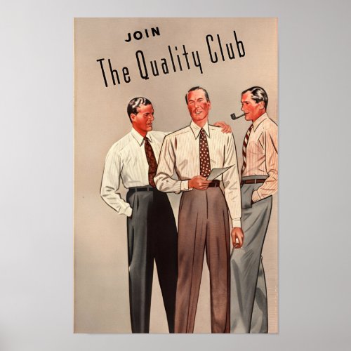 Vintage Life Magazine Ads Join the Quality Club Poster