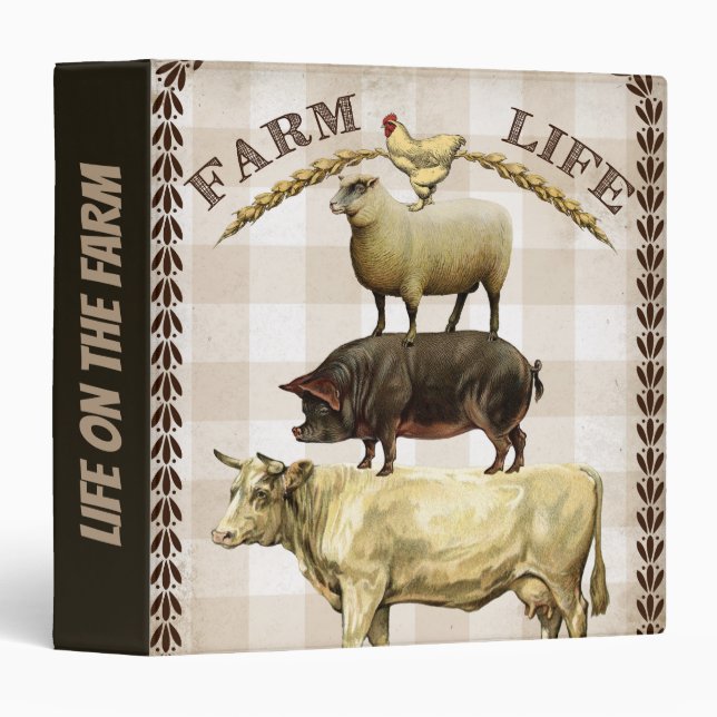 Vintage life on the farm add 3 ring binder (Front/Spine)