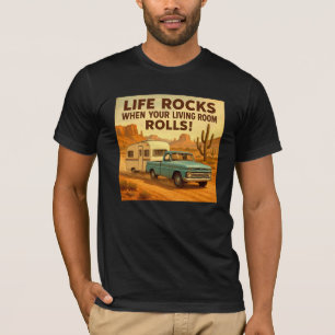 Vintage Life Rocks Deset RV Adventure T-Shirt
