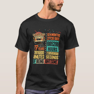 Vintage Lifetime 77 Years Retro Cassette 77th Birt T-Shirt