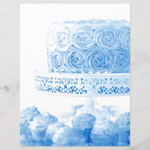 Vintage light blue birthday cake scrapbooking pape
