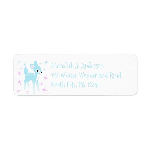 Vintage Light Blue Deer Return Address Labels