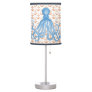 Vintage Light Blue Octopus with Orange Anchors V1 Table Lamp