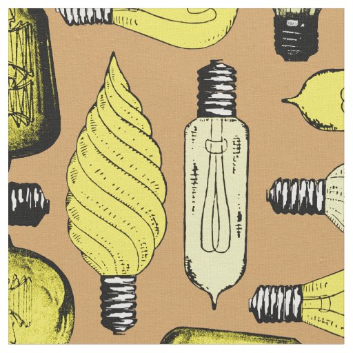 vintage light bulb fabric