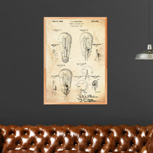 Vintage Light Bulb Patent Poster