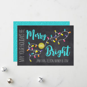 Vintage Light Bulbs Merry & Bright Christmas Card