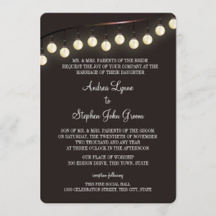 Vintage Light Bulbs Wedding Invitation