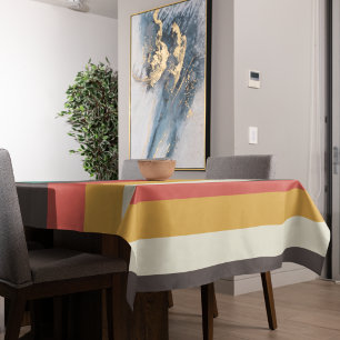 Vintage light color stripes tablecloth