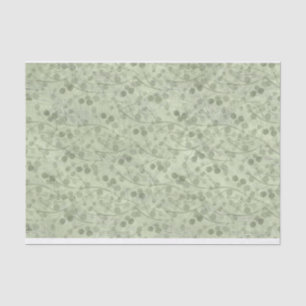 Vintage light green leaves distressed boho tissue paper