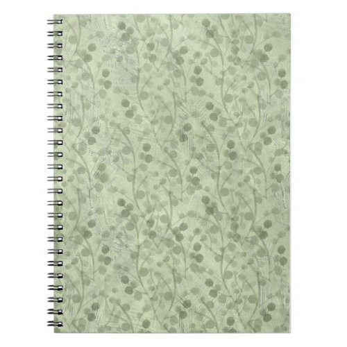 Vintage light green leaves distressed cottagecore notebook