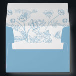 Vintage Light Sky Blue Floral Wedding Invitation Envelope<br><div class="desc">Regency Era Vintage Light Sky Blue Floral,  5x7 wedding invitation envelope. Envelope is lined with a Vintage inspired Chinoiserie style garden floral pattern. Features,  return address on back flap in white color.</div>