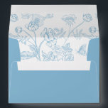 Vintage Light Sky Blue Floral Wedding Invitation Envelope<br><div class="desc">Regency Era Vintage Light Sky Blue Floral,  5x7 wedding invitation envelope. Envelope is lined with a Vintage inspired Chinoiserie style garden floral pattern. Features,  return address on back flap in white color.</div>