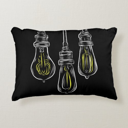 Vintage Lightbulbs Decorative Pillow