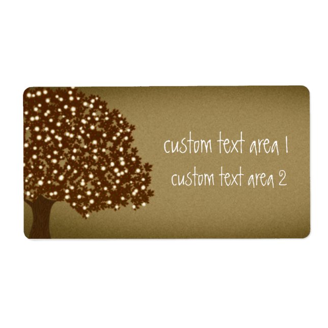 Vintage lighted tree rustic custom shipping labels (Front)