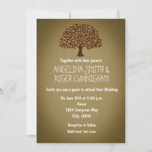 Vintage lighted tree rustic Wedding Invitation