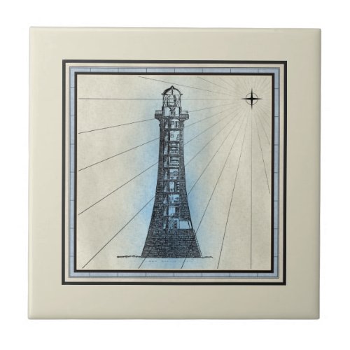 Vintage Lighthouse Ceramic Tile