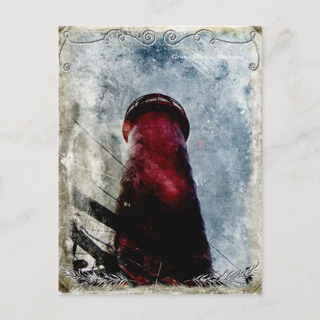 Vintage Lighthouse Close-Up Postcard (Front)