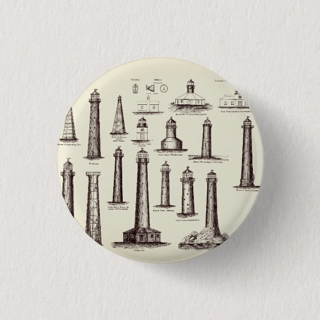 Vintage Lighthouse Collection Button (Front)