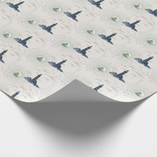 Vintage Lighthouse Illustration Pattern Wrapping P Wrapping Paper