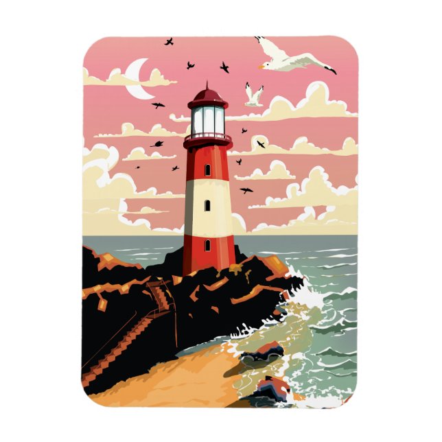 Vintage Lighthouse Magnet (Vertical)