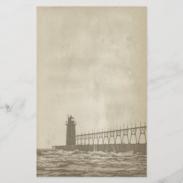 Vintage Lighthouse Paper Stationery (Front)