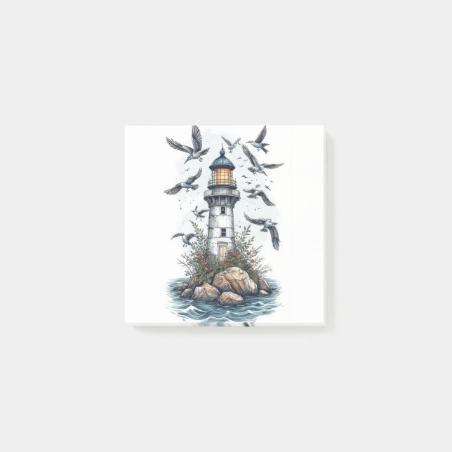 Vintage Lighthouse Post-it Notes (Front)