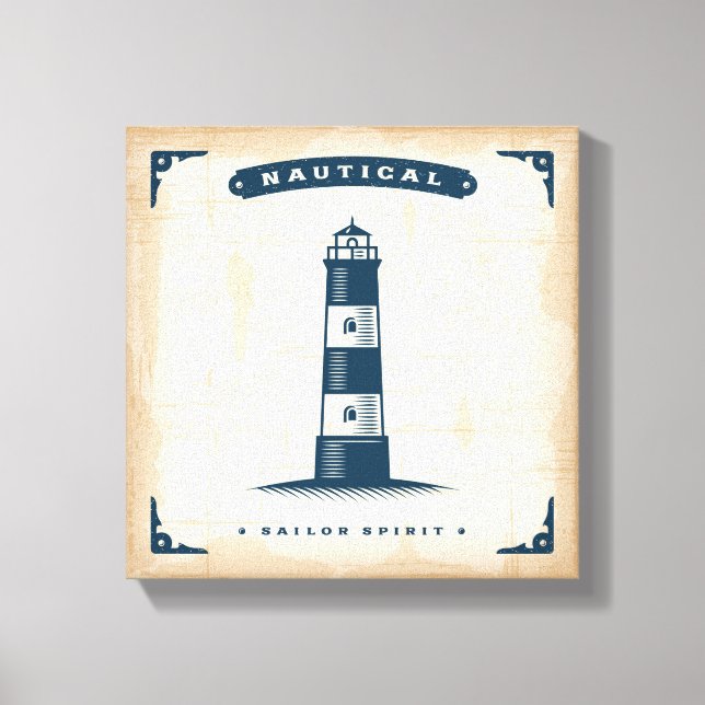 Vintage Lighthouse Poster 1 Canvas Print (Front)