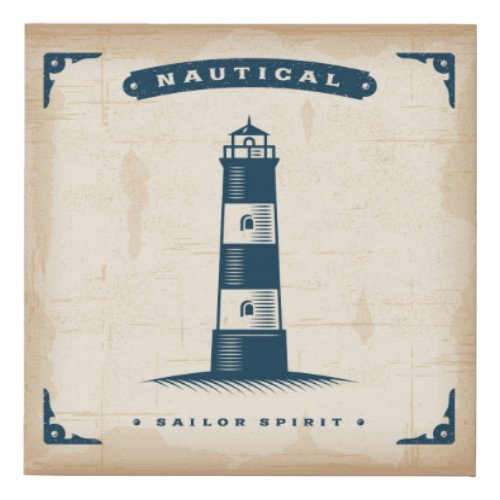 Vintage Lighthouse Poster 1 Faux Canvas Print