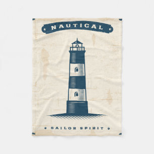 Vintage Lighthouse Poster 1 Fleece Blanket