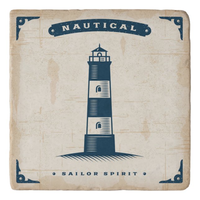 Vintage Lighthouse Poster 1 Trivet (Front)